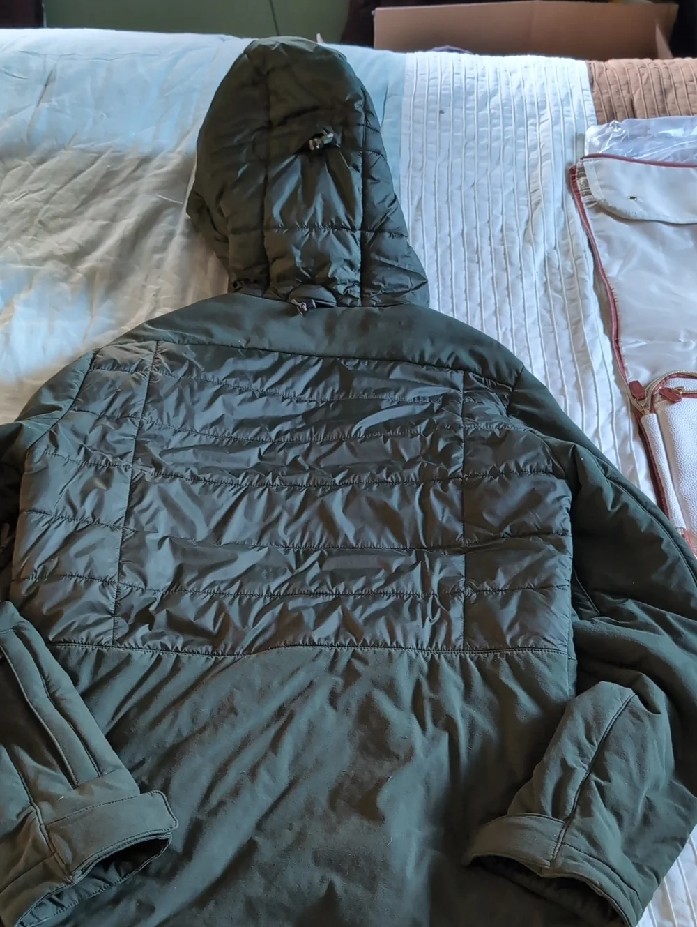 L.L. Bean Men's Hooded Puffer Jacket - Olive